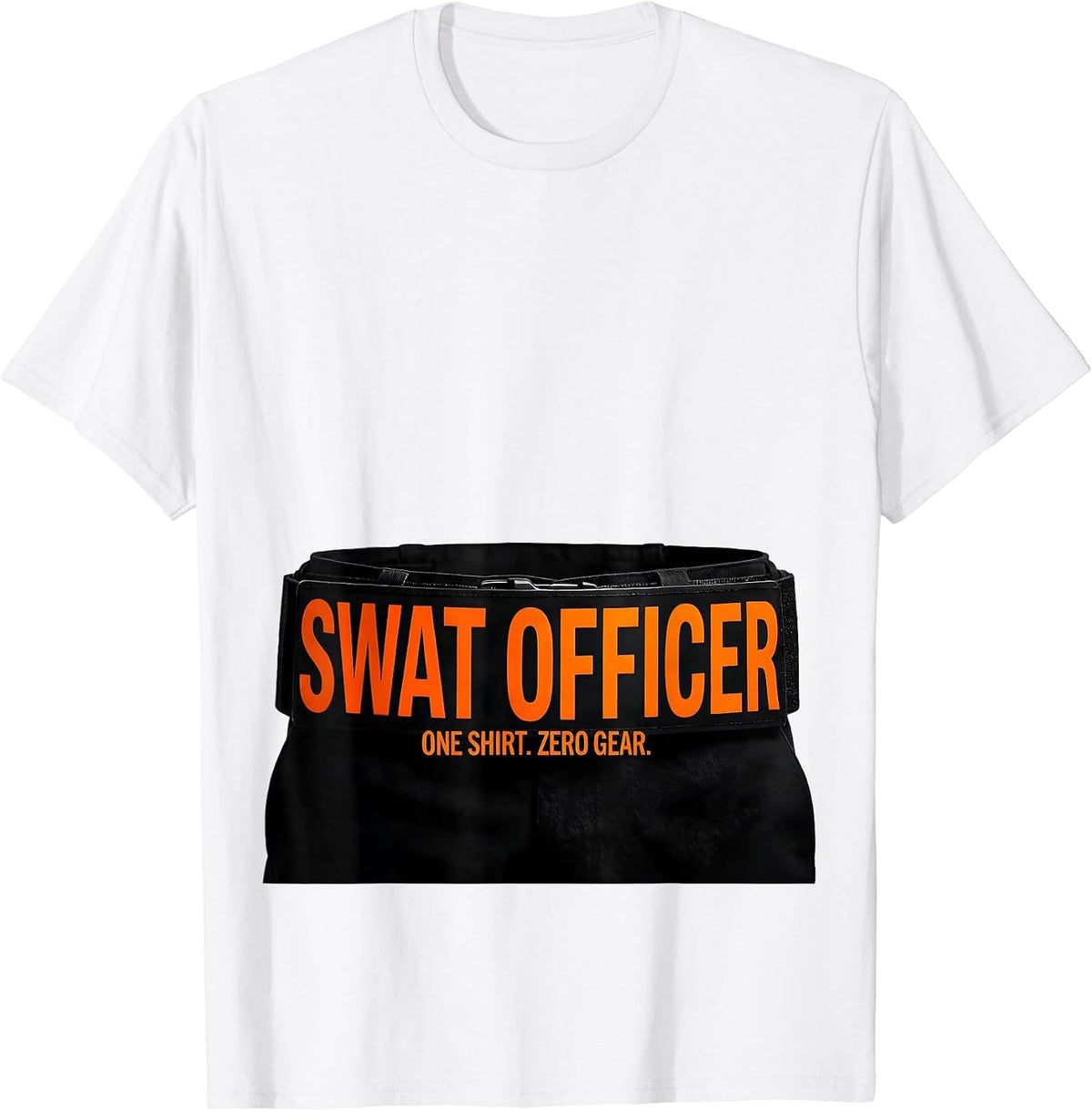 Men's SWAT Officer One Shirt Zero Gear Police Costume Halloween T-Shirt - White