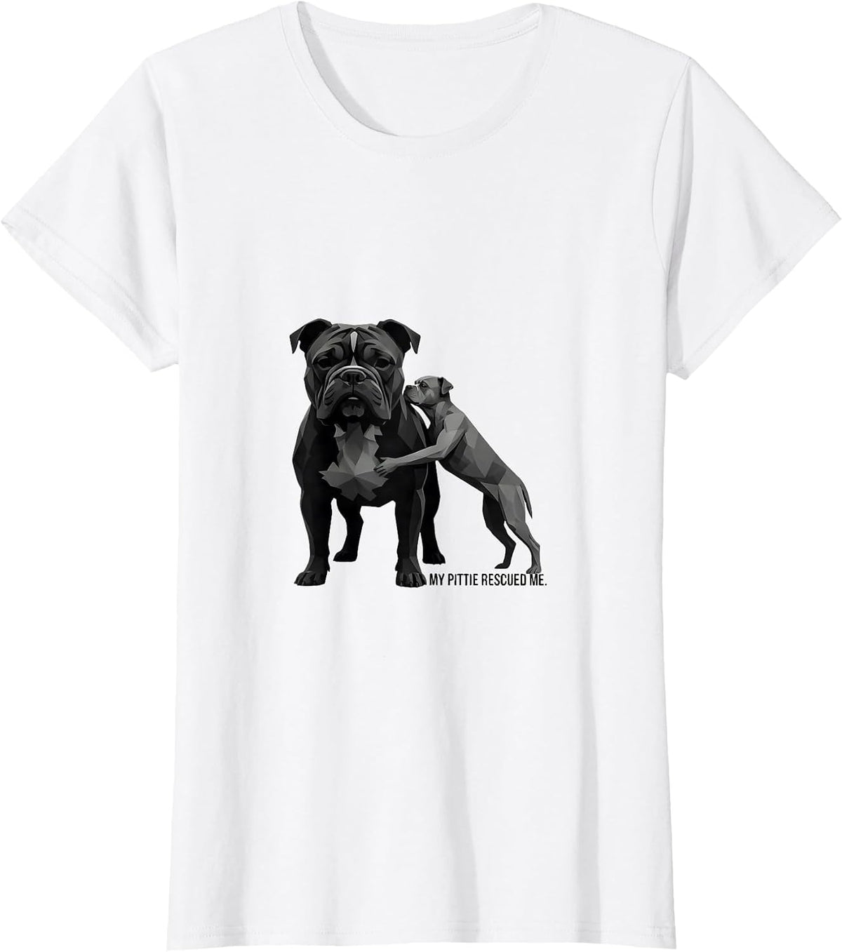 My Pittie Rescued Me Funny Pitbull Dog Mom Pride T-Shirt - White