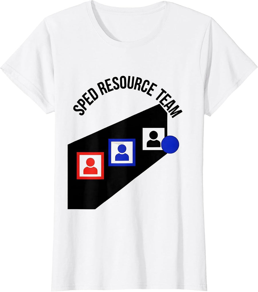 Women's SPED Resource Team Modernist Teacher Aide Staff Appreciation T-Shirt - White