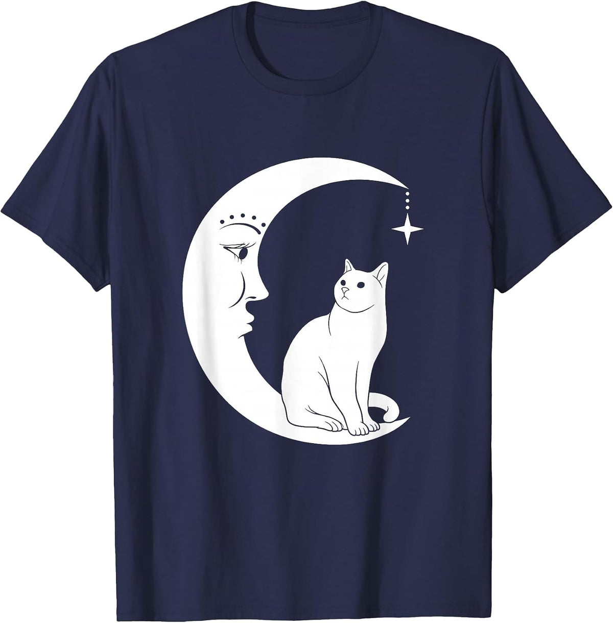 Moon Cat T-Shirt - Navy Blue