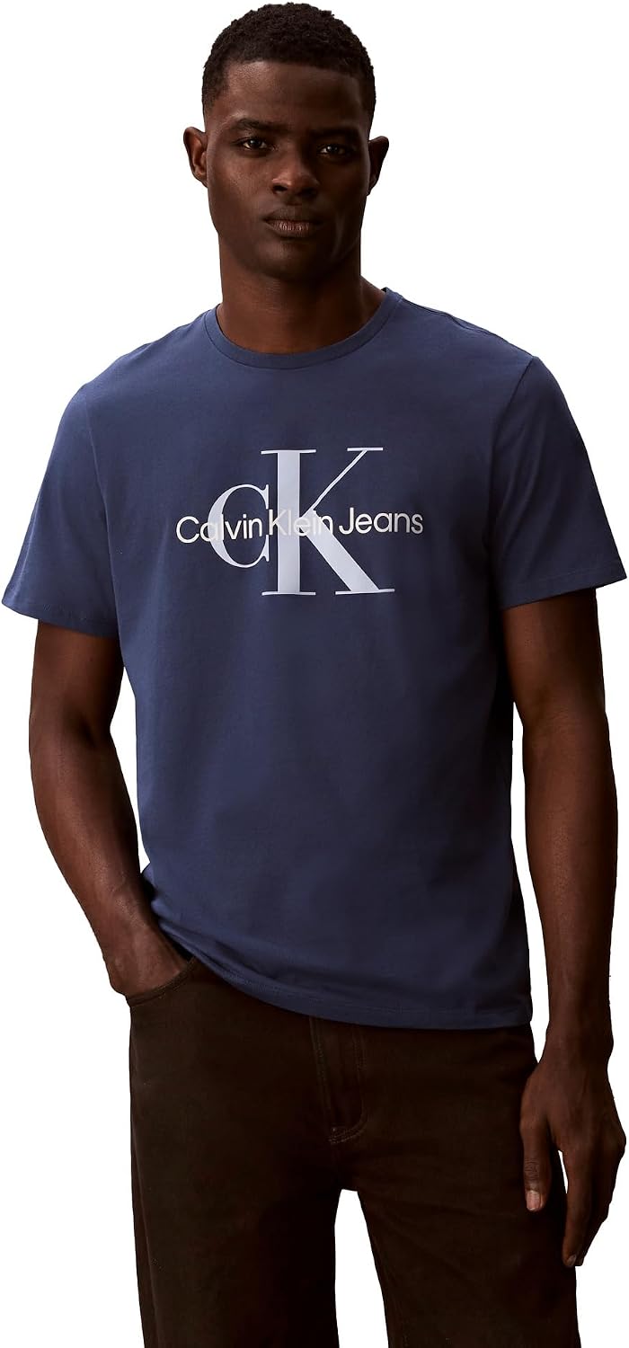 Calvin Klein Men's Monogram Logo Crewneck T-Shirt - Dark Sapphire