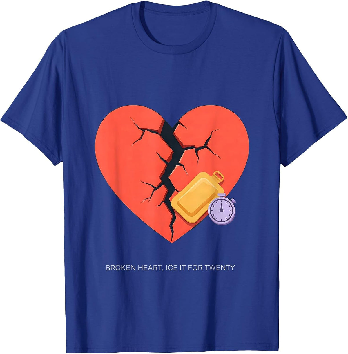 Broken Heart Ice It For Twenty Funny Physical Therapist PT T-Shirt - Royal Blue