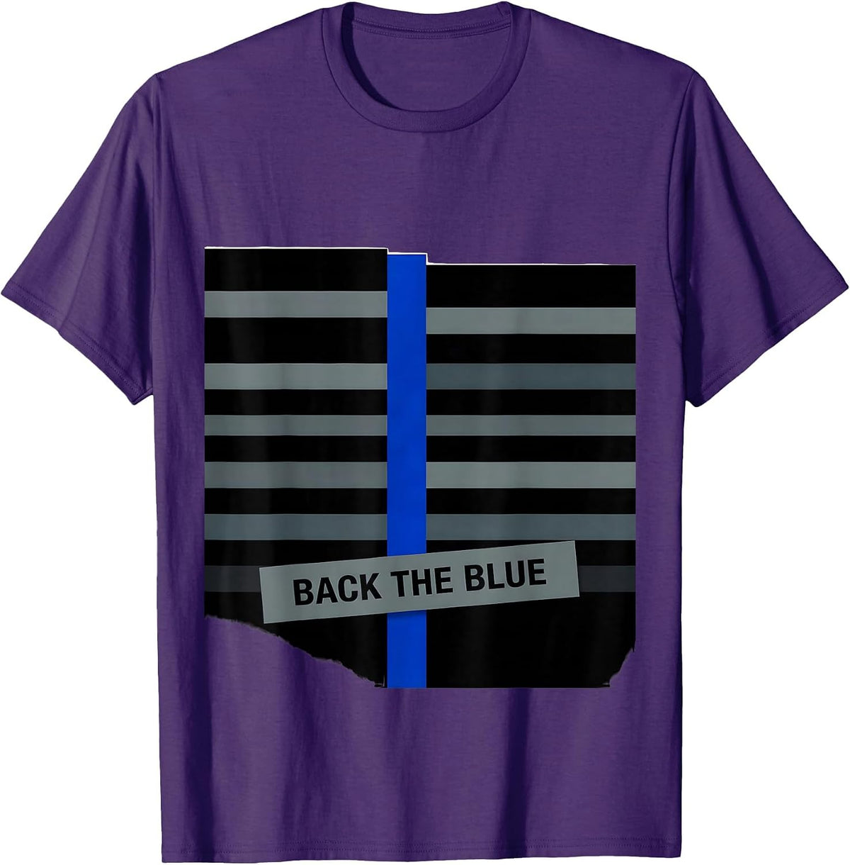 Back The Blue Thin Blue Line Police Support Officer Gift T-Shirt - Purple