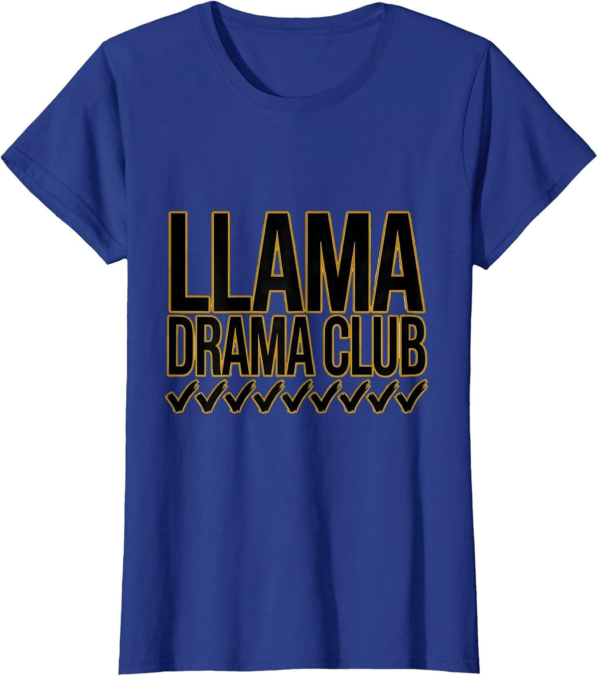 Women's Llama Drama Club Funny Llama Lover Gift T-Shirt - Royal Blue
