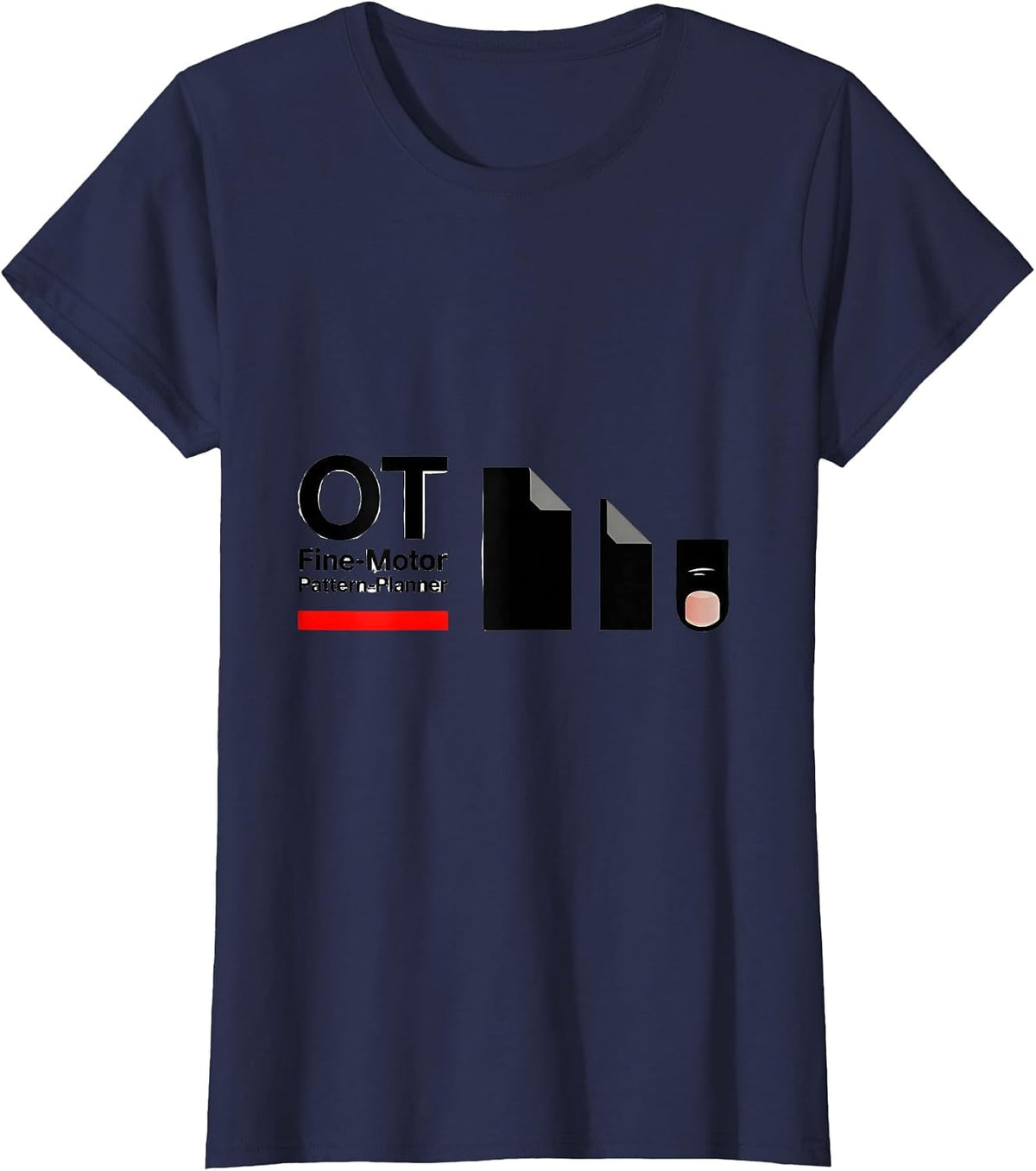 Women's OT Fine-Motor Pattern-Planner Occupational Therapy OT T-Shirt - Navy Blue