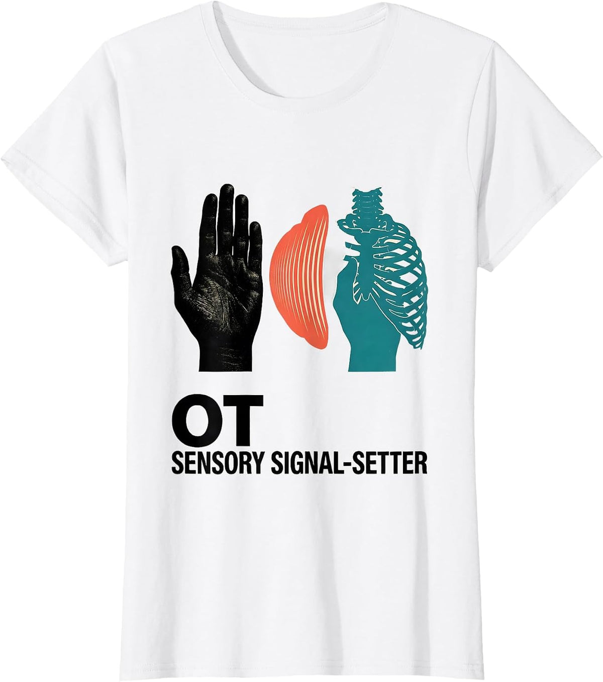 Women's OT, Sensory Signal-Setter Occupational Therapy Back T-Shirt - White