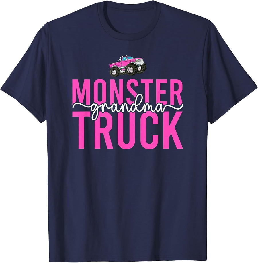 Monster Truck Grandma Monster Truck Grandmother T-Shirt - Navy Blue