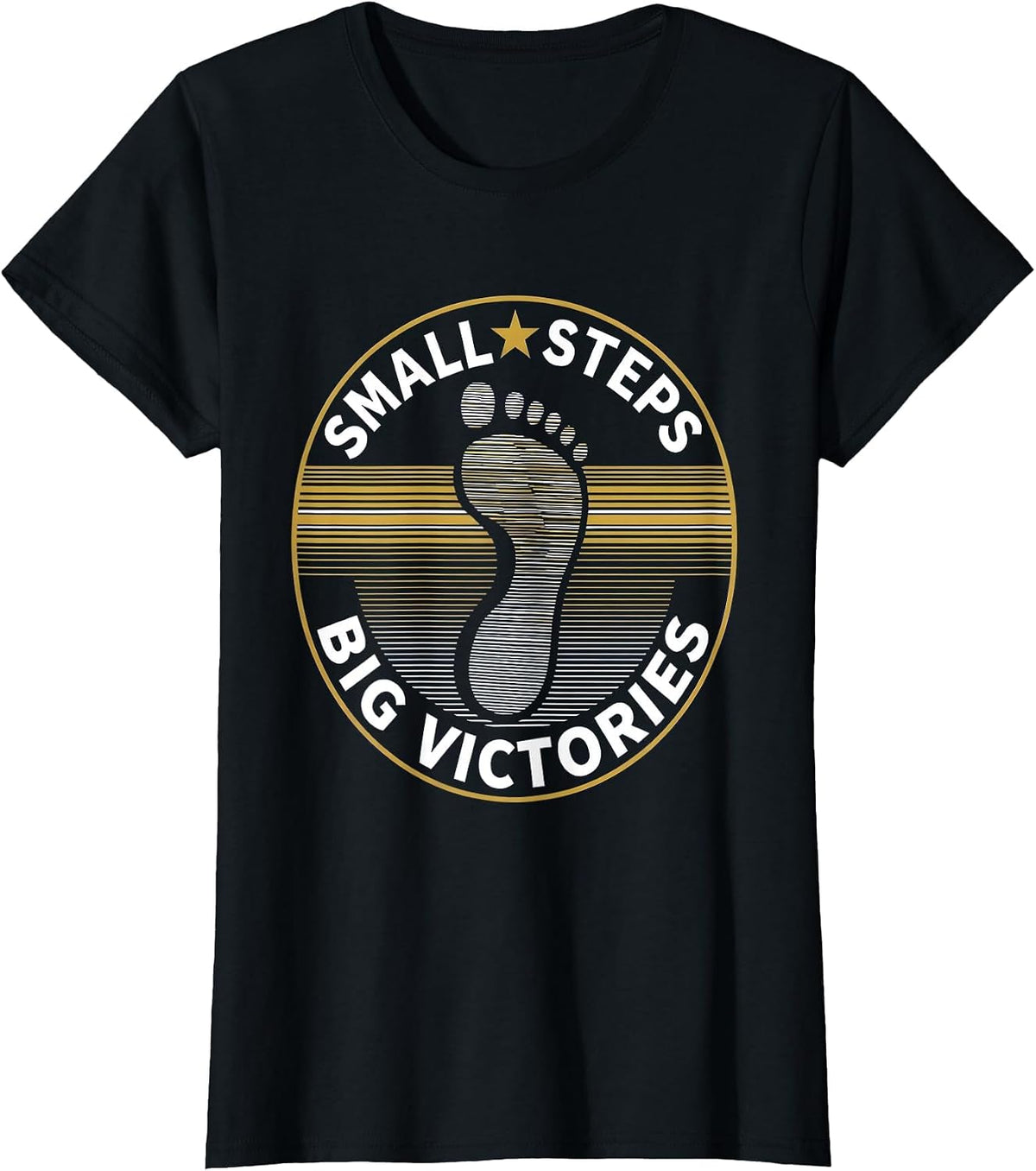 Women's Small Steps Big Victories Sped Teacher Design T-Shirt - Black