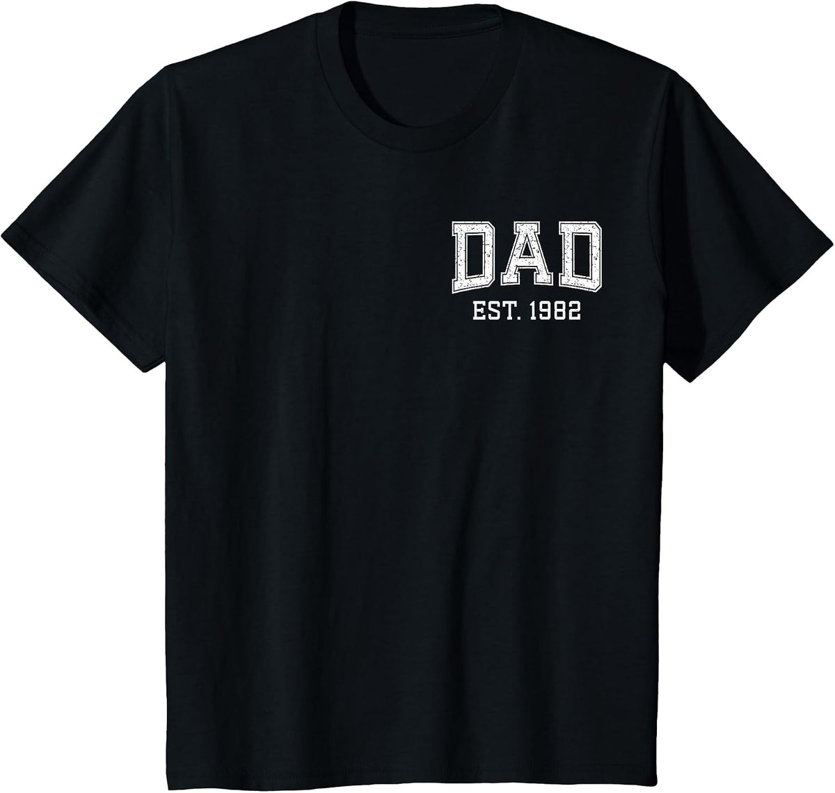 Dad Est 1982 Custom Dad Personalized Fathers Day Customized T-Shirt - Black