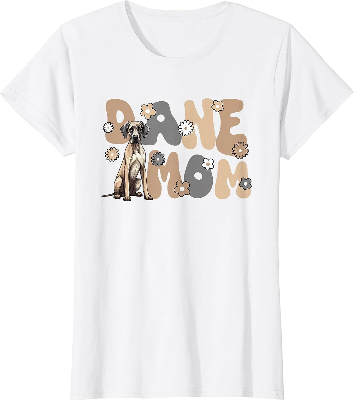 Great Dane Groovy World's Best Dane Mom T-Shirt - White