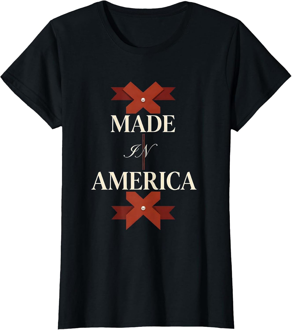Made in America Patriotic Pride Design T-Shirt - Black