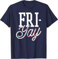Fri-Yay Funny Teacher Weekend Back to School Flowers Friday T-Shirt - Navy Blue