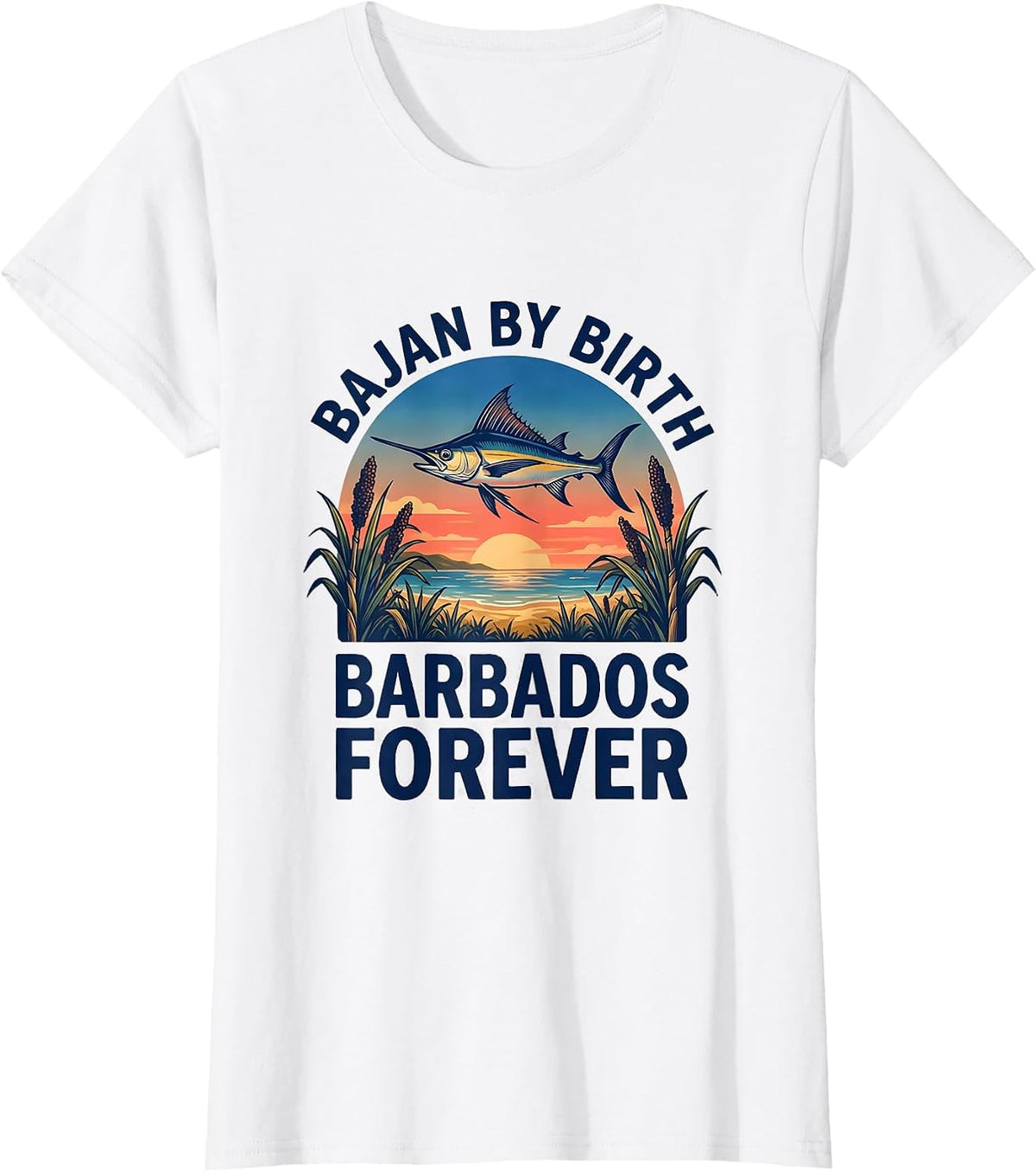 Bajan By Birth Barbados Forever Vintage Caribbean Vacation T-Shirt - White