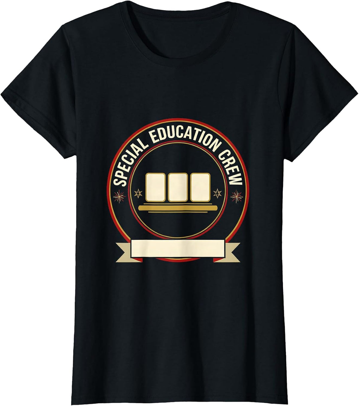 Special Education Crew Emblem Teacher Team Pride T-Shirt - Black
