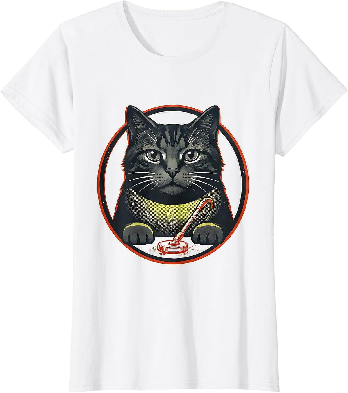 Sealed Cat Badge Screenprint Poster Cat Lover Humor T-Shirt - White