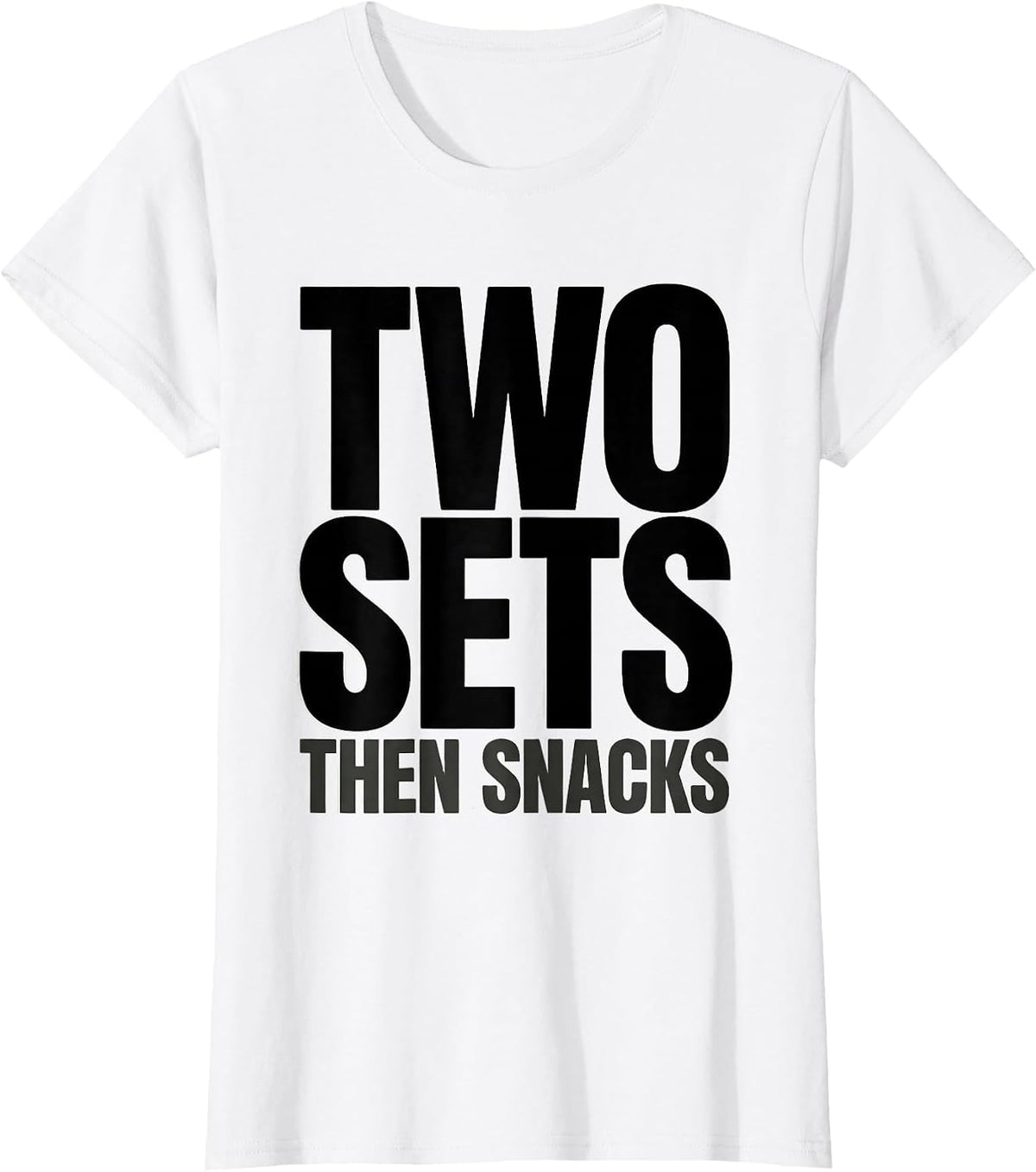 Women's Two Sets Then Snacks Funny Guinea Pig Weightlifting Gym Meme T-Shirt - White