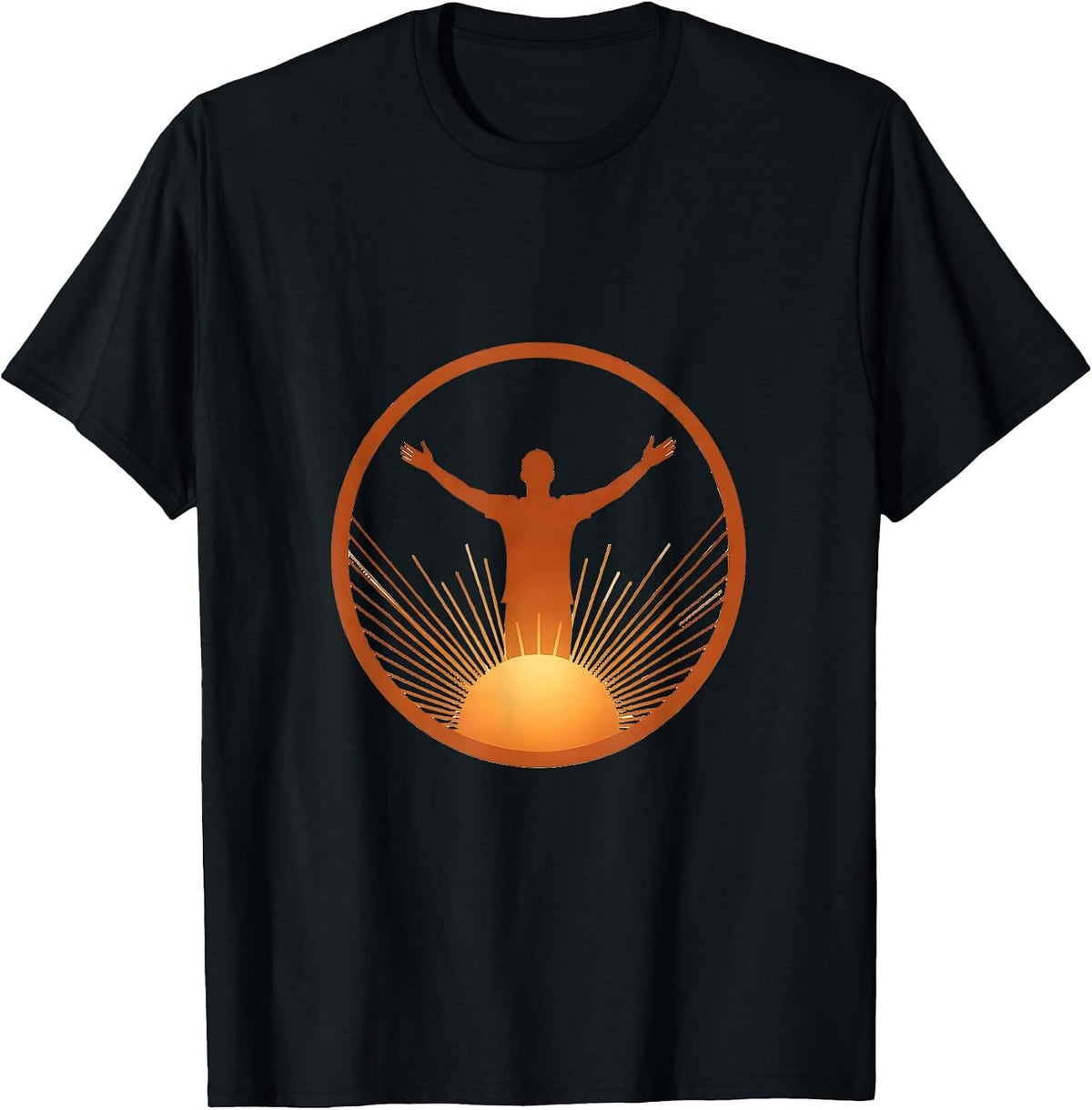Men's Occupational Therapy Rising Sun Stretch Design T-Shirt - Black