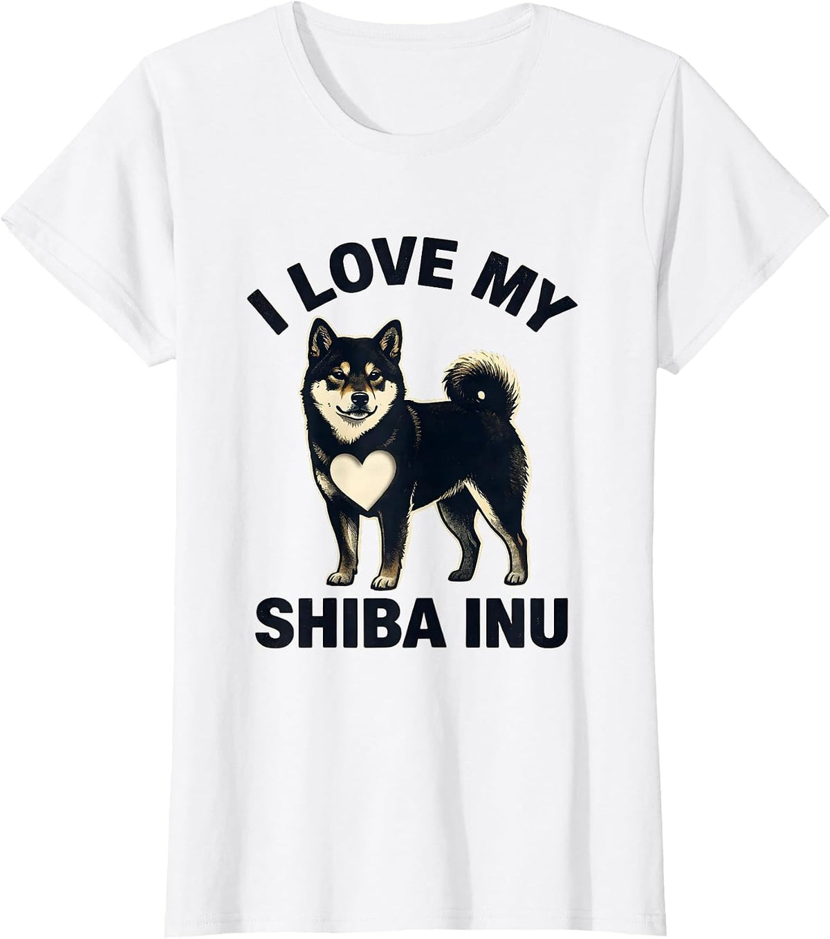 I Love My Shiba Inu Funny Kawaii Dog Lover Gift T-Shirt - White