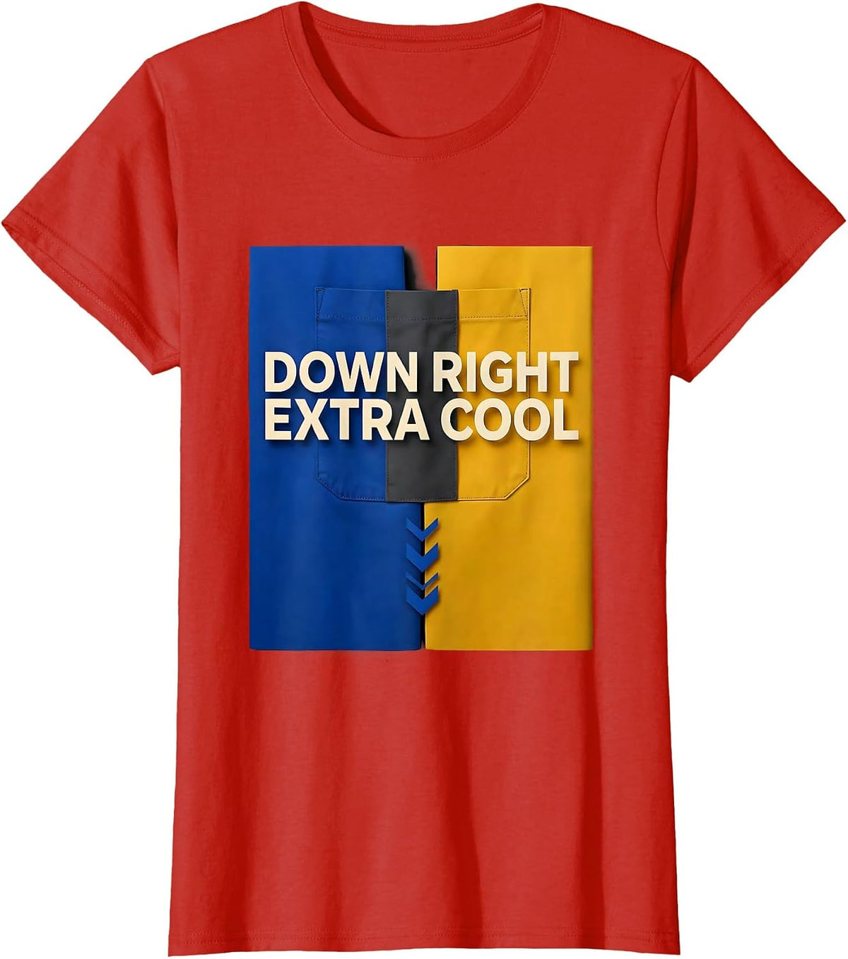 Down Right Extra Cool Paper Cutout Down Syndrome Awareness T-Shirt - Red