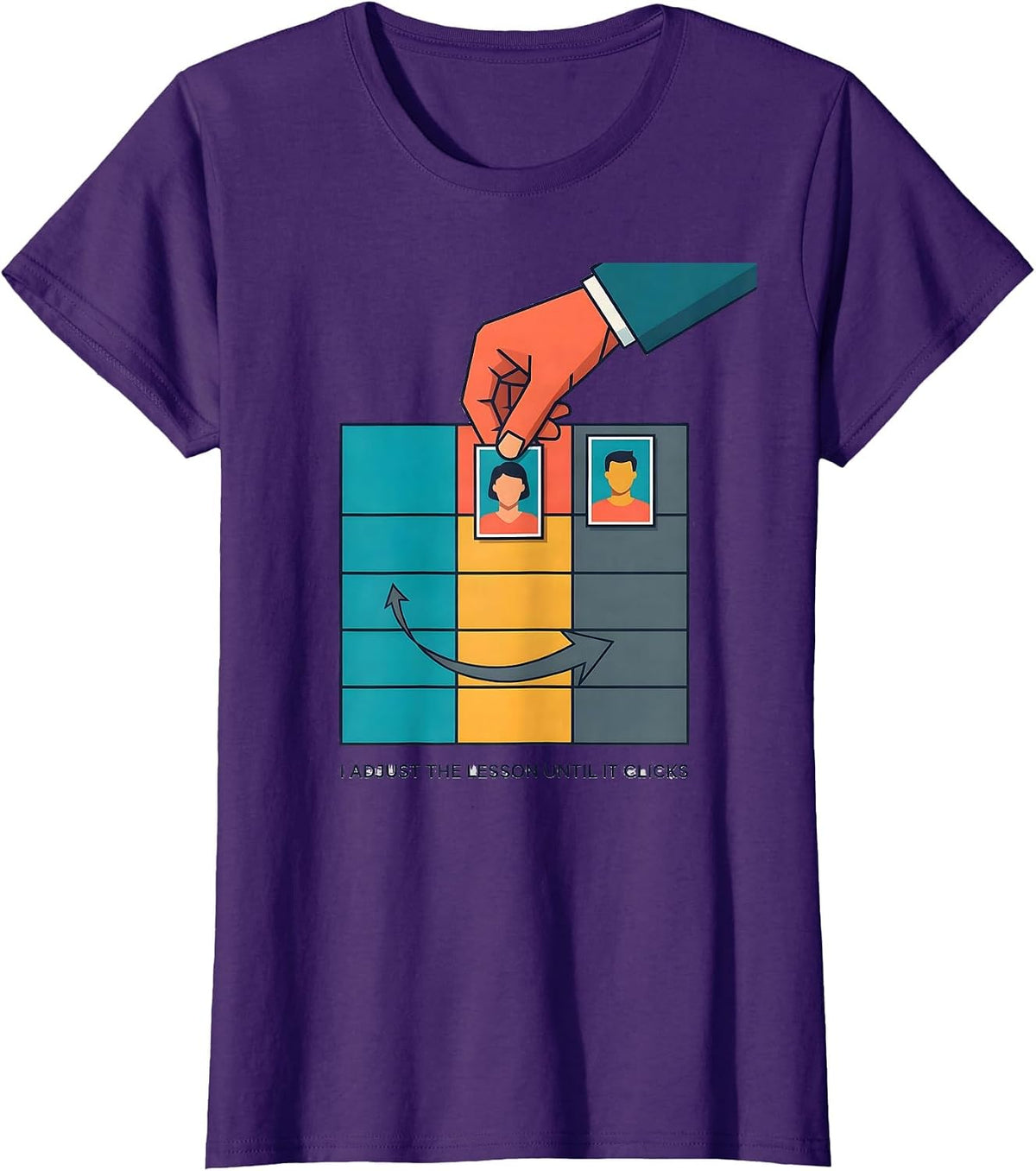 Women's I Adjust The Lesson Until It Clicks Funny Special Education T-Shirt - Purple