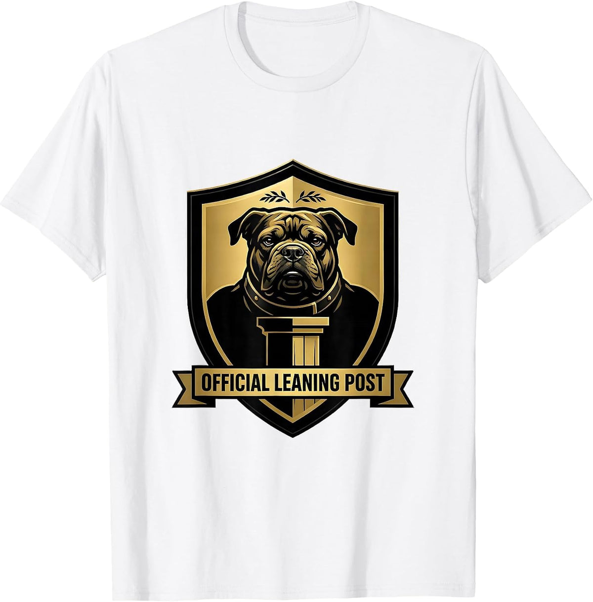 Men's Official Leaning Post Funny Pitbull Owner Dog Mom Humor T-Shirt - White