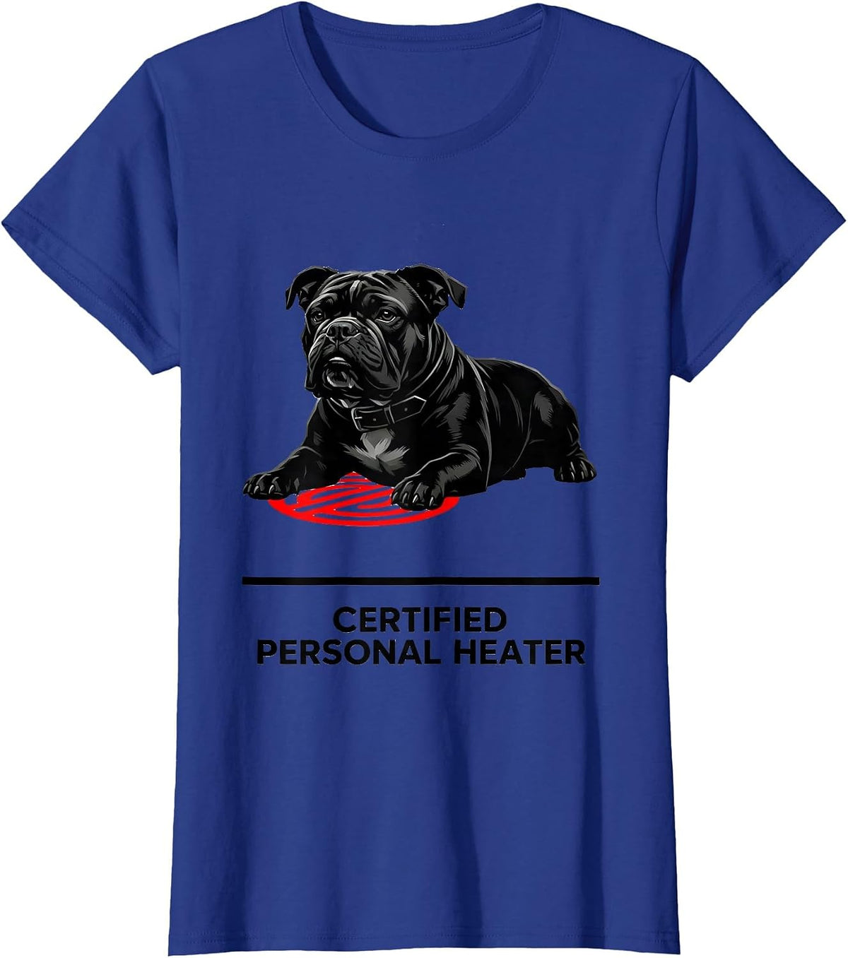 Women's Certified Personal Heater Funny Pitbull Owner Dog Mom Humor T-Shirt - Royal Blue