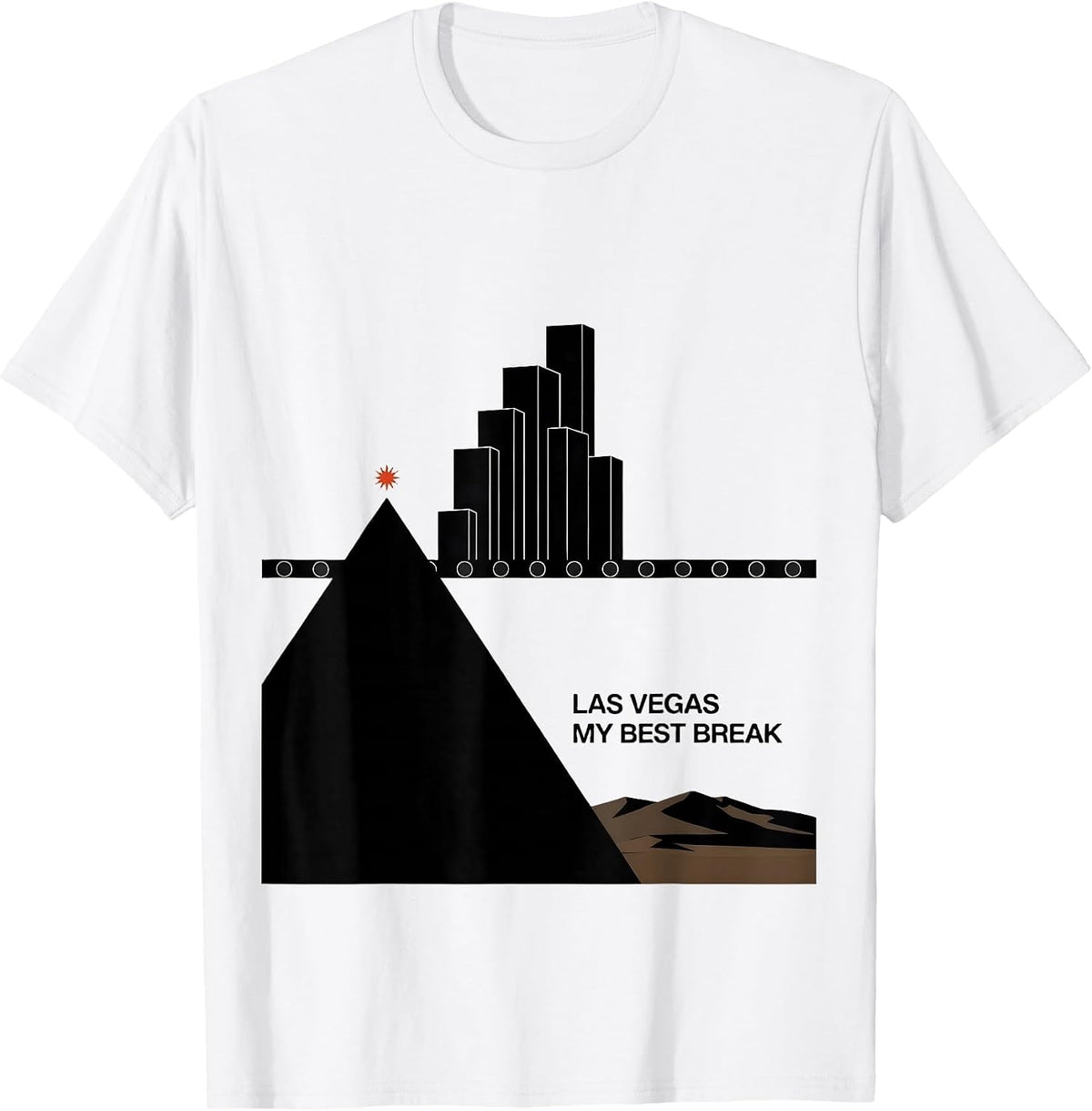 Men's Las Vegas My Best Break Swiss International Vacation Trip T-Shirt - White