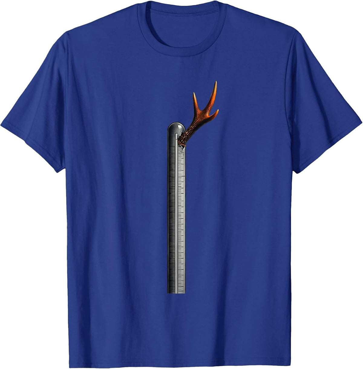 Men's Antler Thermometer Minimalist Deer Hunting Dad Humor T-Shirt - Royal Blue
