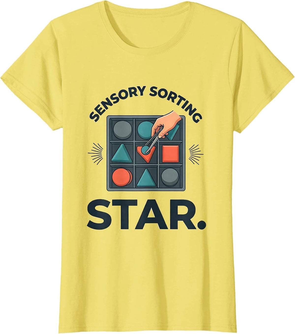 Women's Sensory Sorting Star Occupational Therapy Sensory Processing T-Shirt - Lemon Yellow