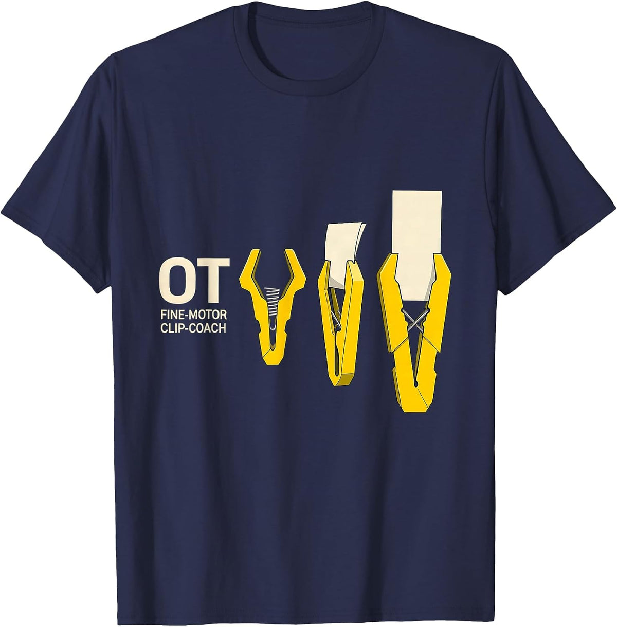Men's OT Fine-Motor Clip-Coach Occupational Therapy Work Pride T-Shirt - Navy Blue