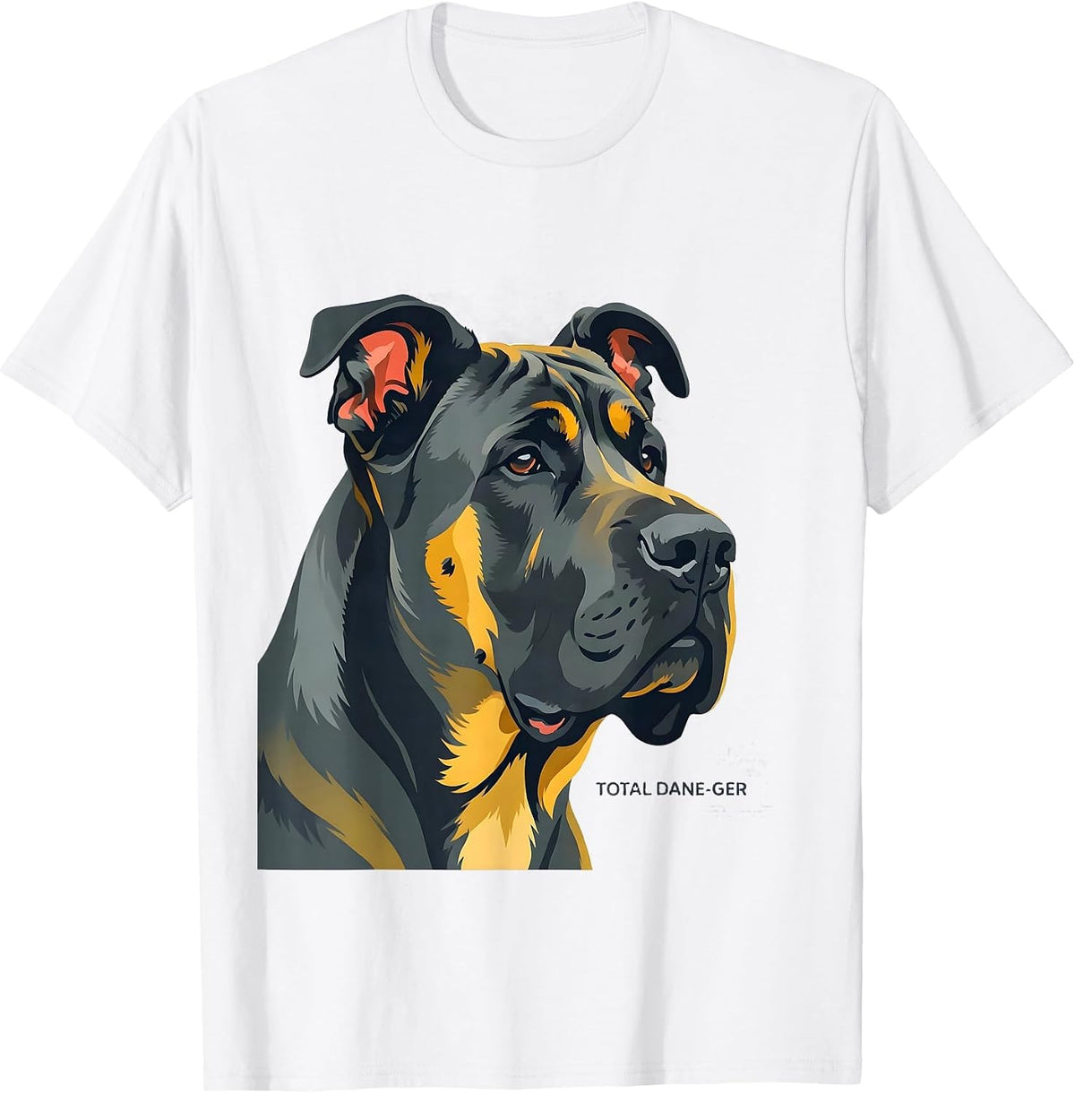 Men's Total Dane-ger Funny Great Dane Dog Lover Breed Humor T-Shirt - White