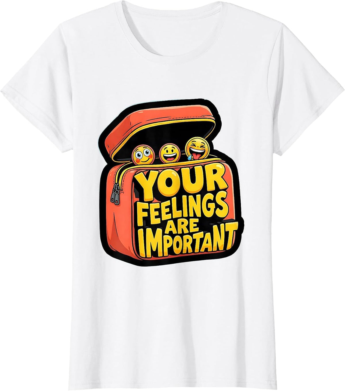 Your Feelings Are Important Cartoon Mental Health Counselor T-Shirt - White