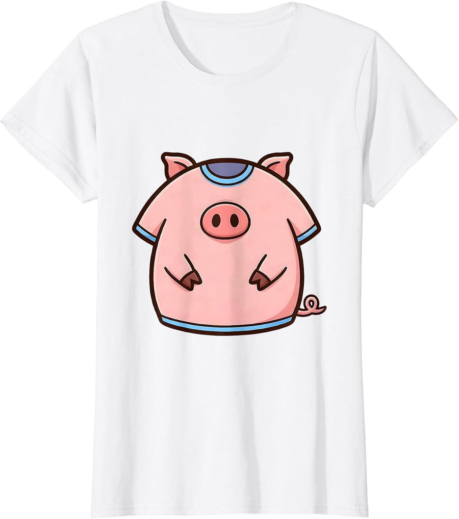 Women's Pig Costume Cute Kawaii Family Matching Halloween T-Shirt - White