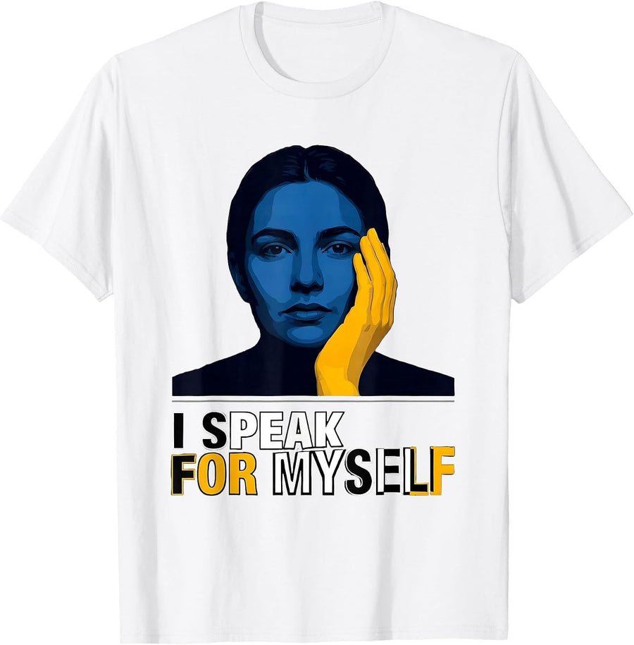 Men's I Speak For Myself Uplifting Down Syndrome Awareness Homie T-Shirt - White