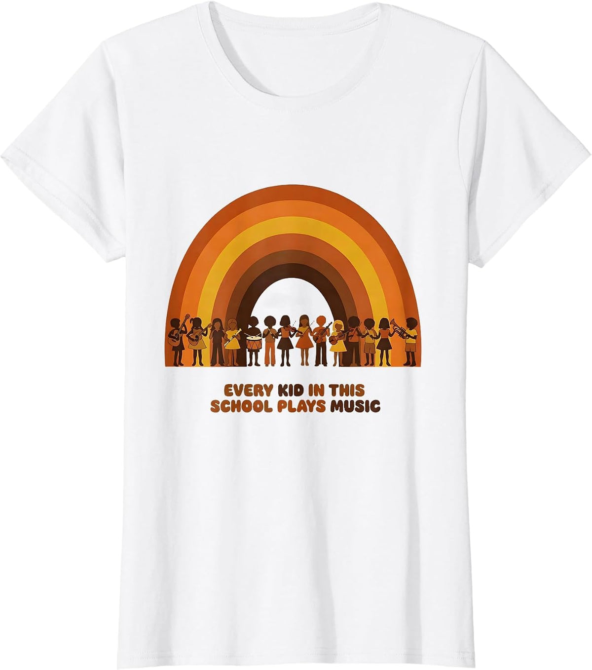 Every Kid In This School Plays Music Retro 70s Music Teacher T-Shirt - White