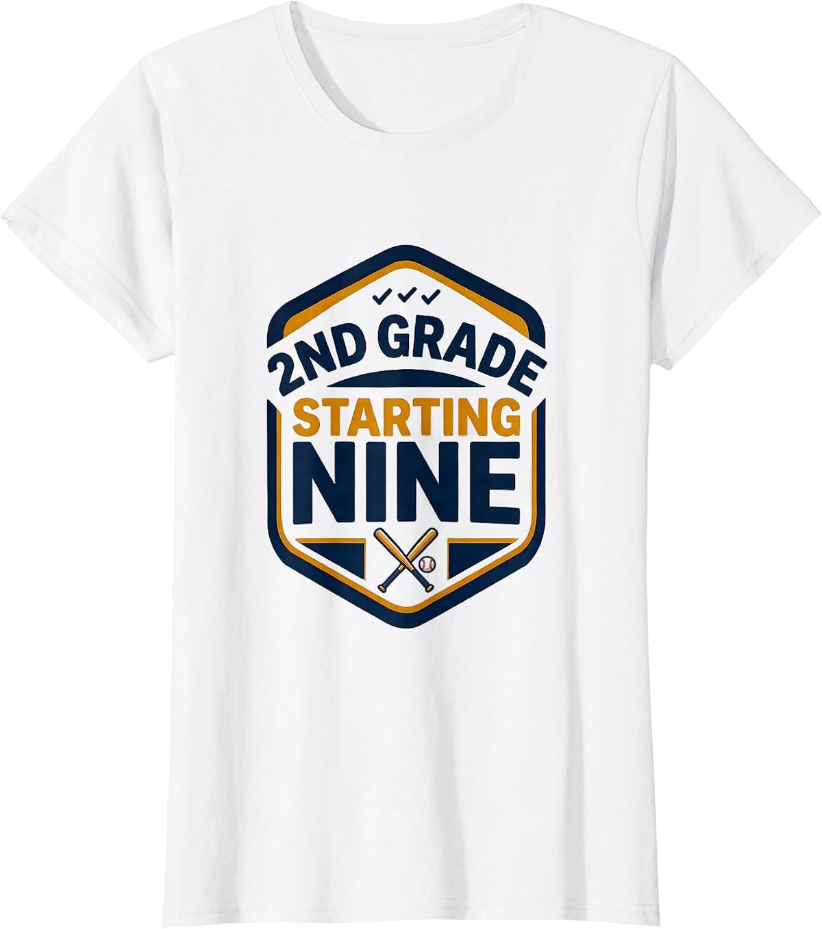 Women's 2nd Grade Starting Nine Back To School Baseball Drip T-Shirt - White