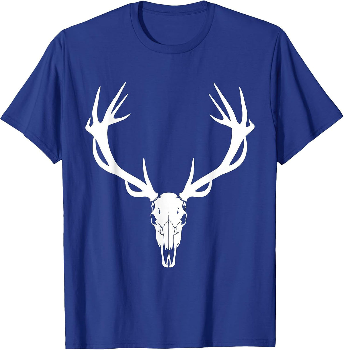 Bull Elk Skull Massive Antler Rack Hunting Design T-Shirt - Royal Blue