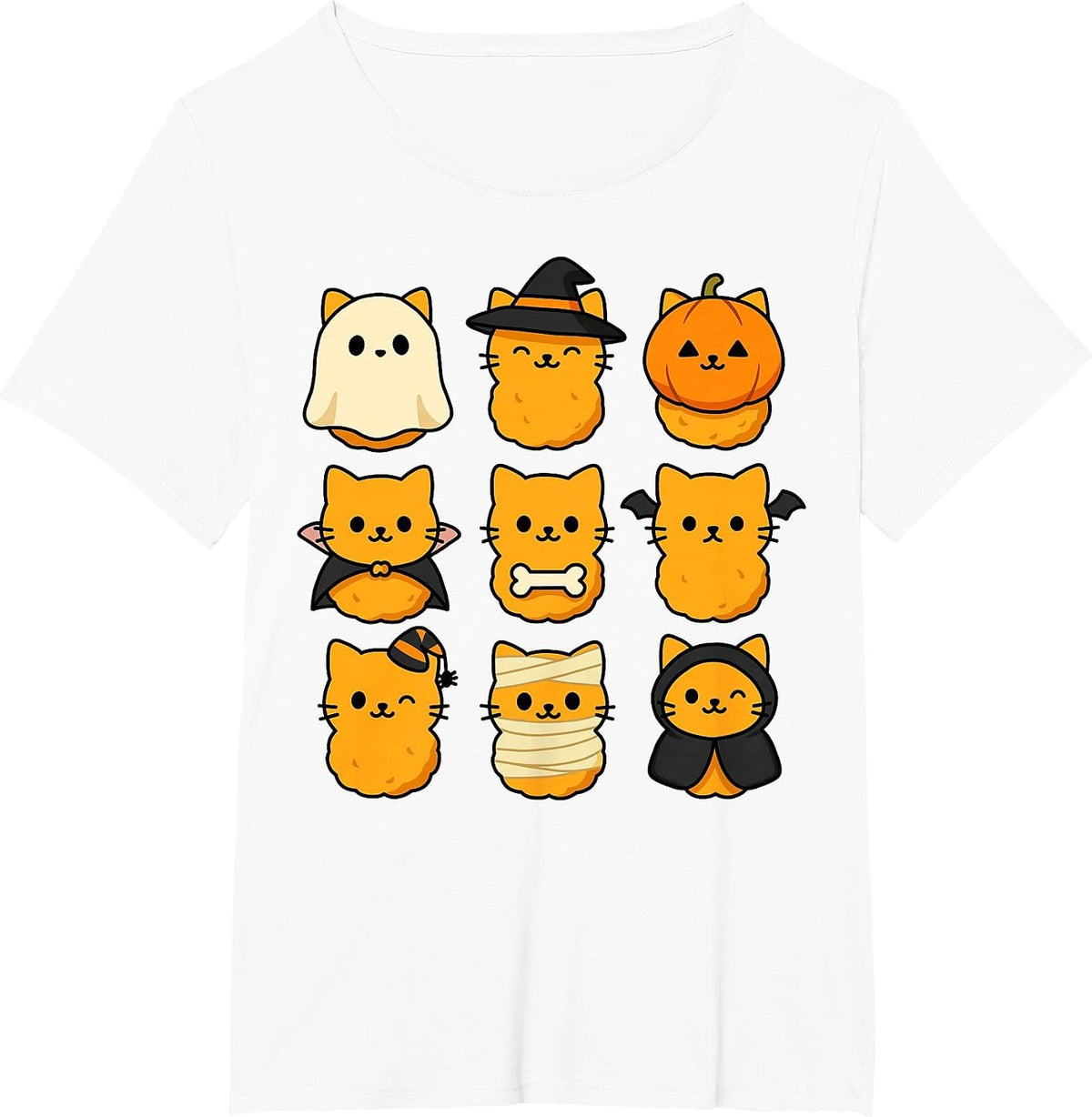 Halloween Kitten Nuggets Food Pun Cat Lover T-Shirt - White