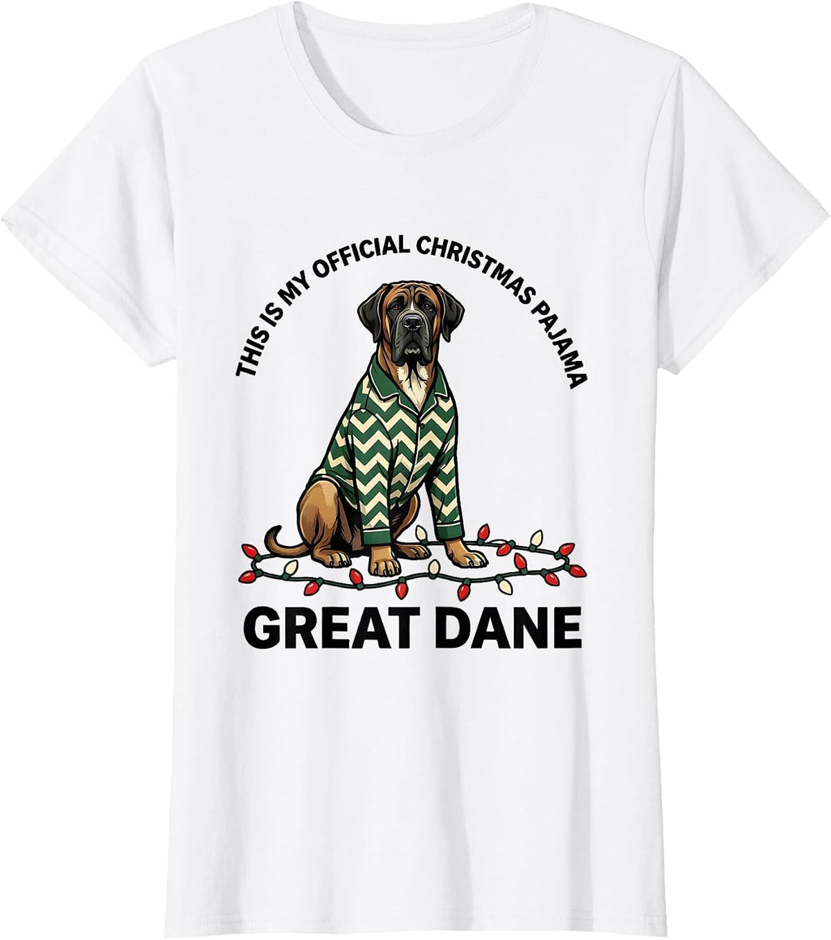 This Is My Official Christmas Pajama Great Dane Dog Lover T-Shirt - White