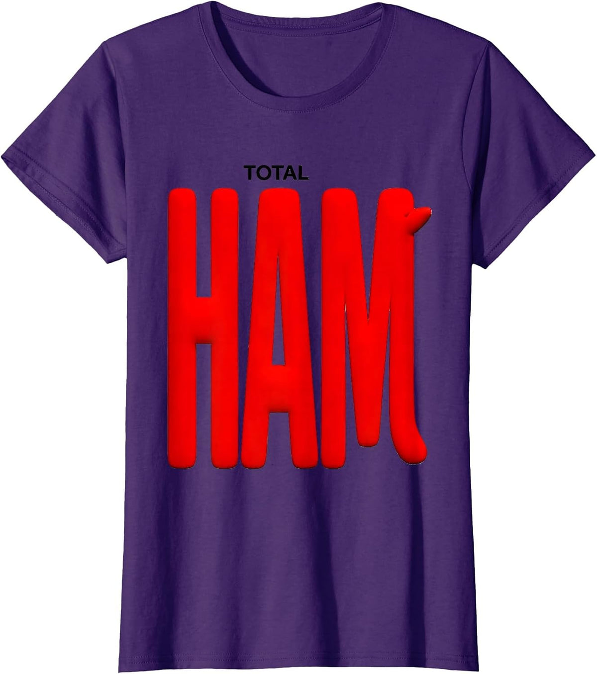 Women's Total Ham Funny Pig Lover Farm Animal Humor Novelty Gift T-Shirt - Purple