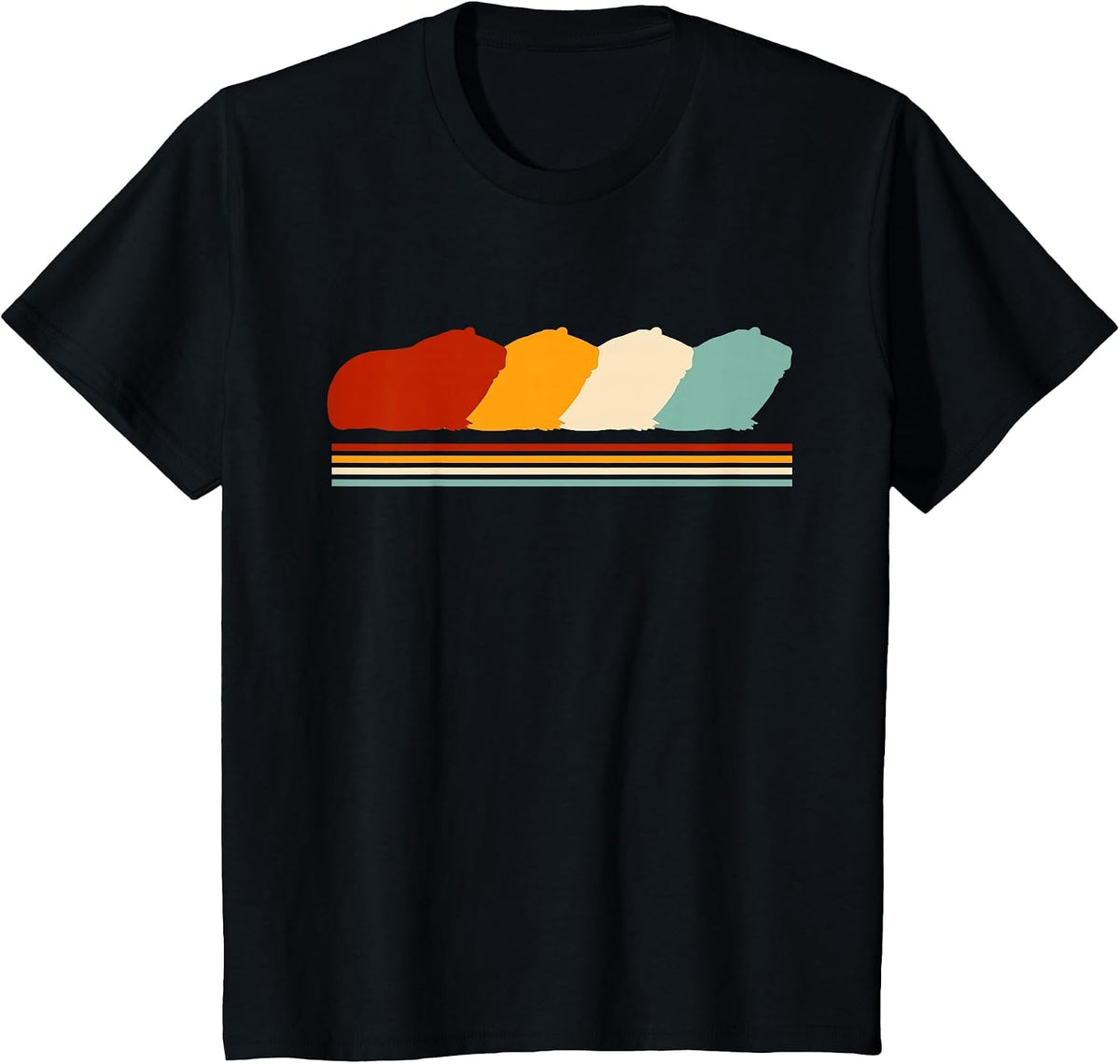 Retro Guinea Pigs Guinea Pig T-Shirt - Black
