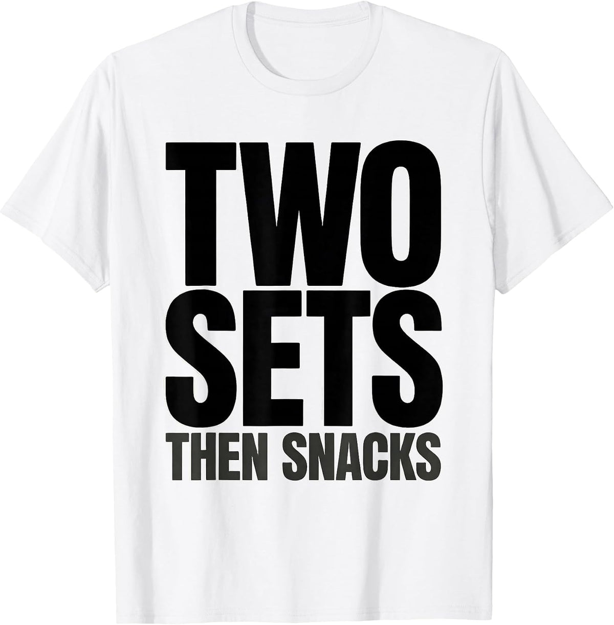 Men's Two Sets Then Snacks Funny Guinea Pig Weightlifting Gym Meme T-Shirt - White