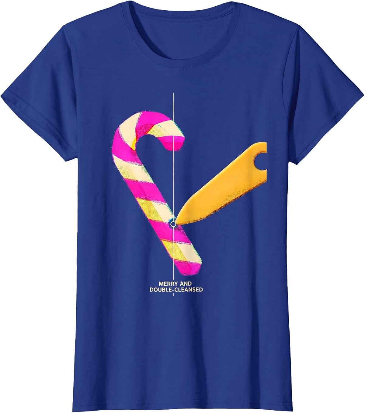 Women's Merry And Double-Cleansed Risograph Esthetician Dermatology T-Shirt - Royal Blue