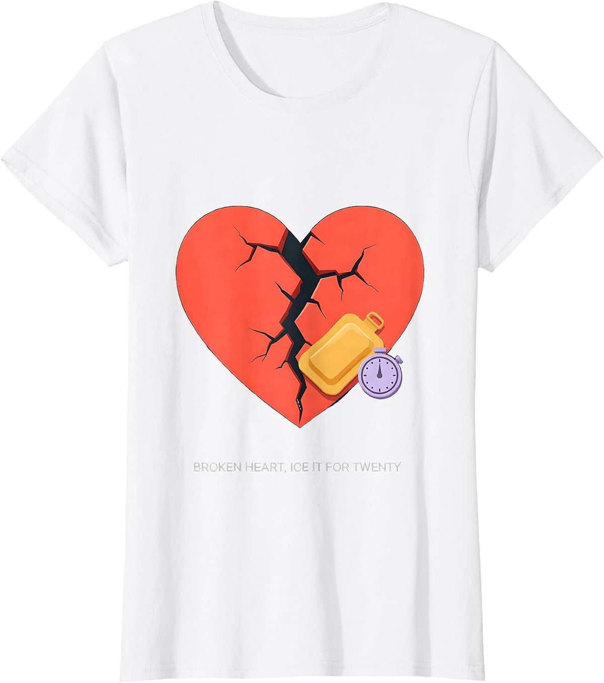 Broken Heart Ice It For Twenty Funny Physical Therapist PT T-Shirt - White