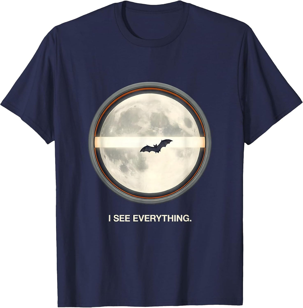 I See Everything Editorial Conceptual Dermatology Halloween T-Shirt - Navy Blue