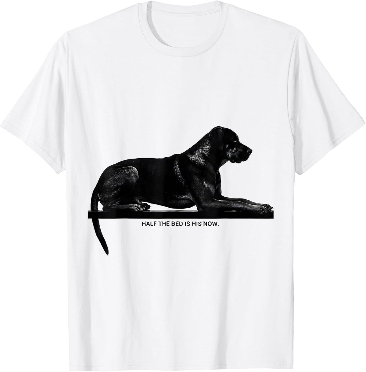 Men's Half The Bed Is His Now Funny Rhodesian Ridgeback Dog Owner T-Shirt - White
