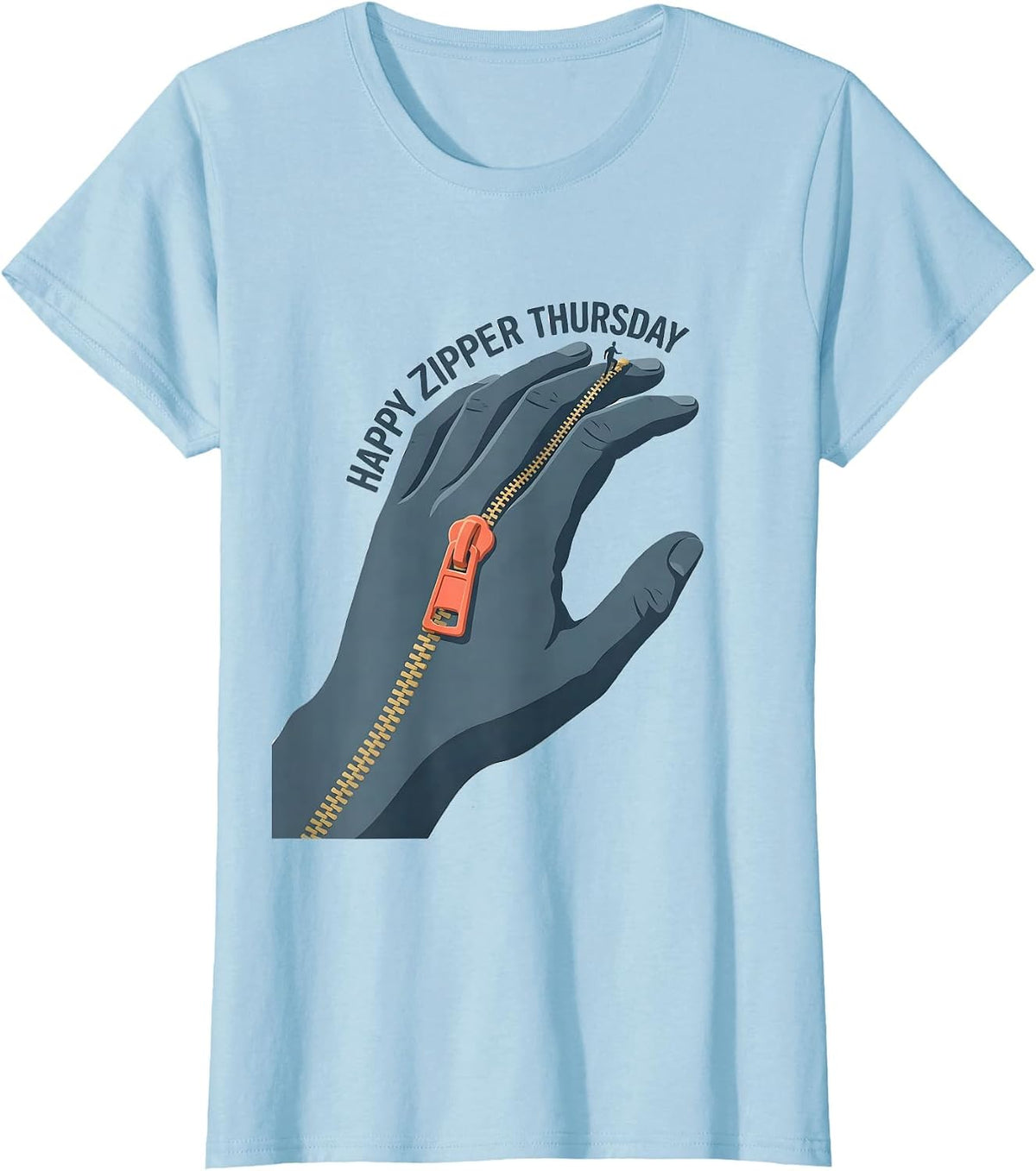 Happy Zipper Thursday Occupational Therapy OT Assistant Back T-Shirt - Baby Blue