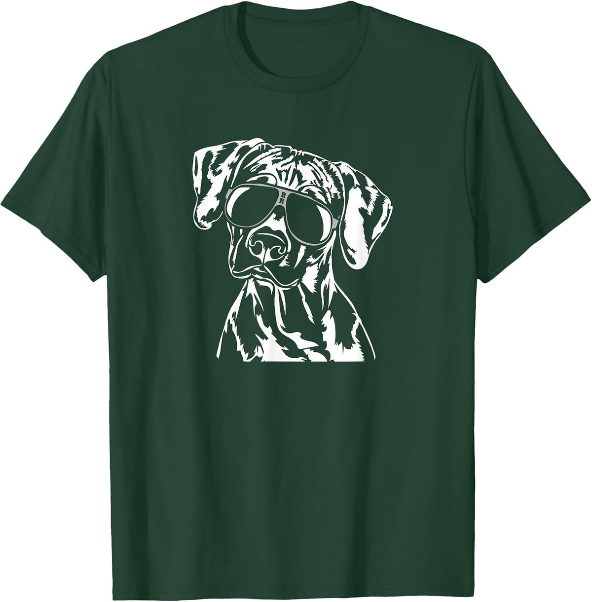 Rhodesian Ridgeback Dog Portrait Wilsigns T-Shirt - Dark Green
