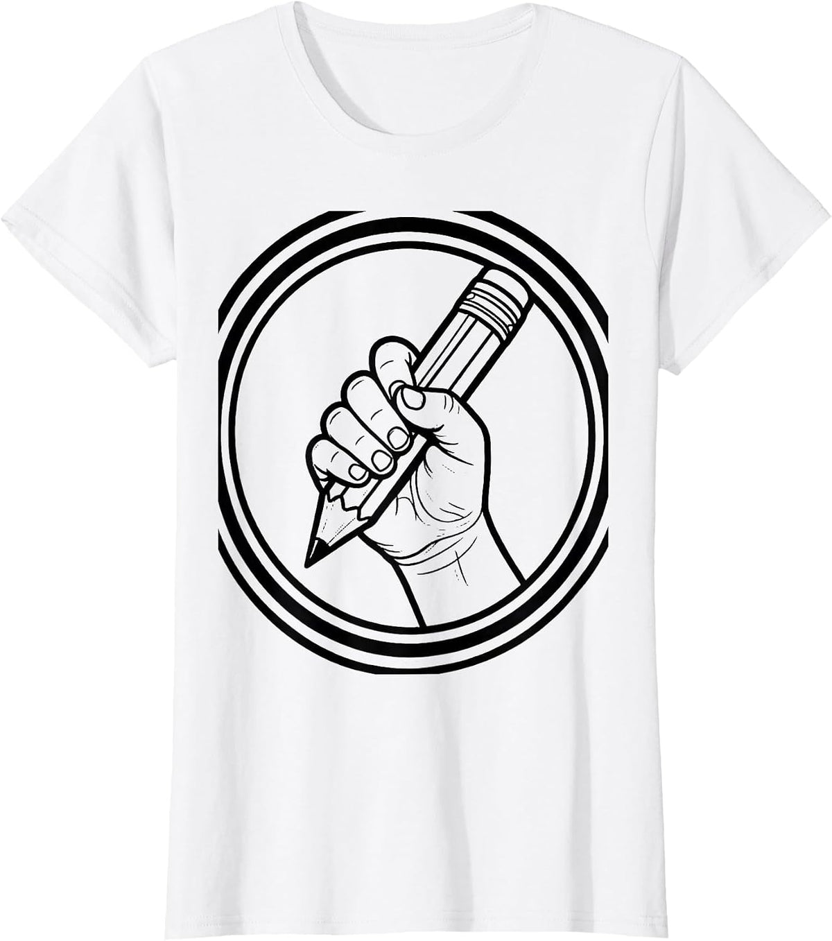 Women's Occupational Therapy Pencil Grip Child Illustration T-Shirt - White