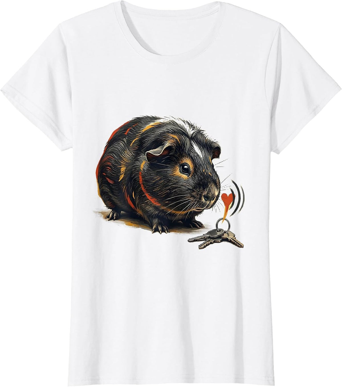 Women's Guinea Pig Rosette Pet Lover Funny Animal Humor T-Shirt - White